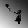 Wallity Banksy - 14 Escultura de pared de metal negra